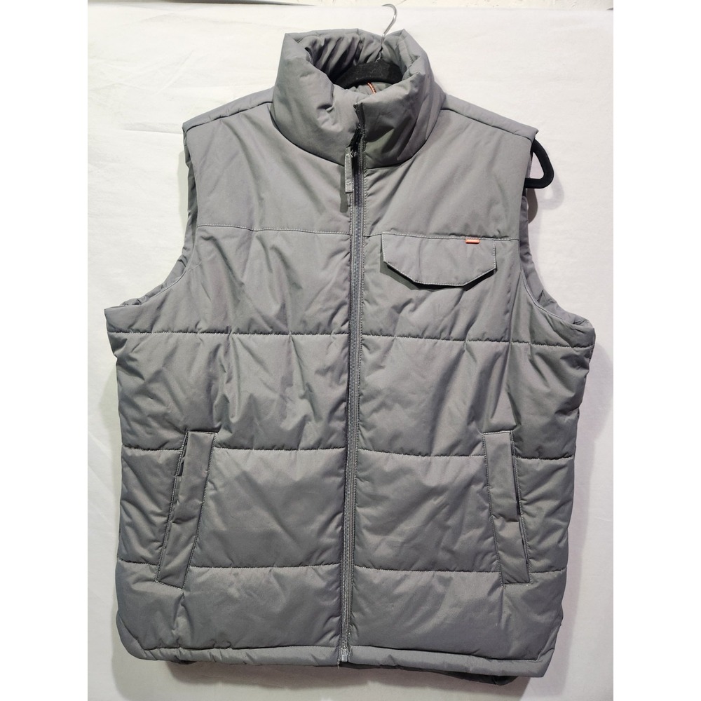 Hawke &‎ Co Mens Adirondack Puffer Vest Full Zip Dark Gray Insulated Medium